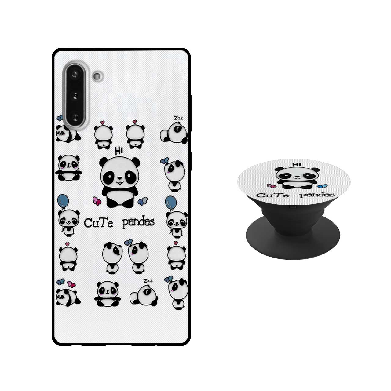 کاور دکین مدل Rikki طرح Panda ناسب برای گوشی موبایل سامسونگ Galaxy Note 10 به همراه پایه نگهدارنده