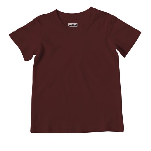 تی شرت آستین کوتاه دخترانه فانتازیو مدل یونی کد 238 رنگ زرشکی