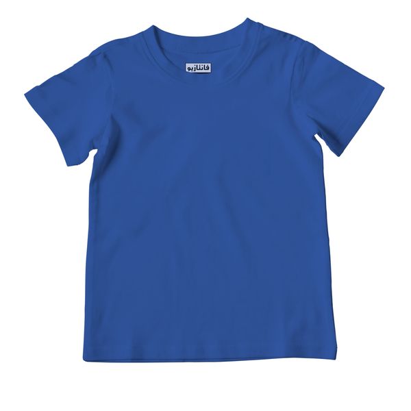 تی شرت آستین کوتاه دخترانه آبی فانتازیو مدل یونی کد 258