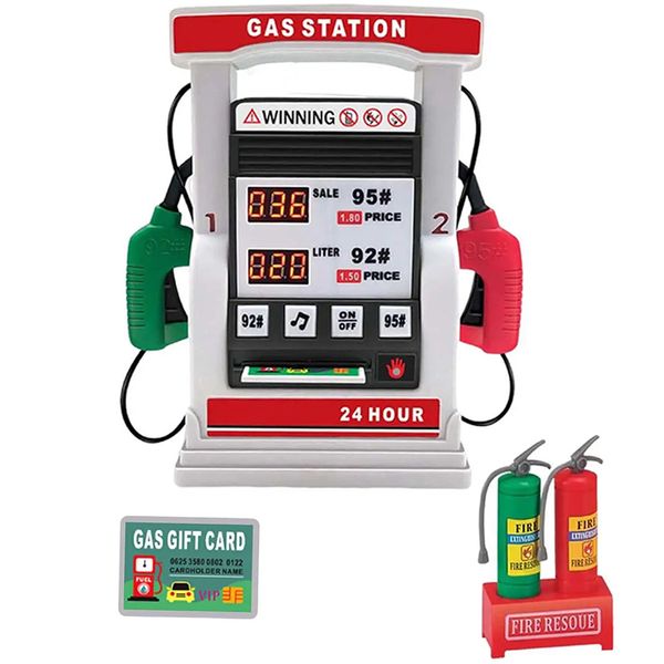 اسباب بازی مدل پمپ بنزین و گاز دو نازل طرح موزیکال و چراغدار کد 2192E-26 مجموعه سه عددی
