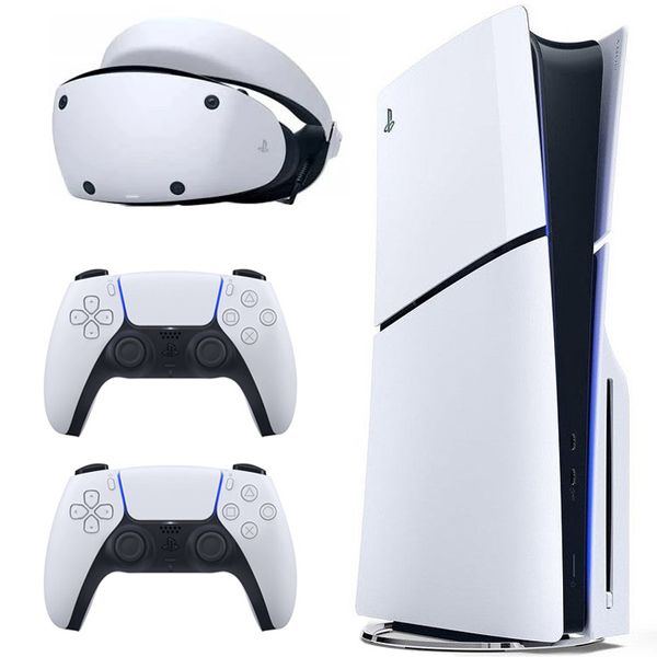 کنسول بازی سونی مدل PlayStation 5 Slim ظرفیت 1 ترابایت ریجن 2016A اروپا به همراه دسته اضافی و هدست VR2