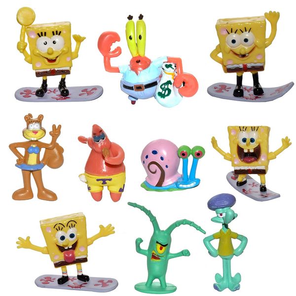 فیگور آناترا مدل Sponge Bob بسته 10 عددی
