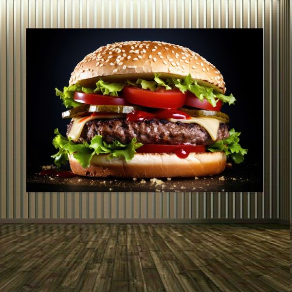 پوستر طرح فست فود مدل همبرگر کد BK1751