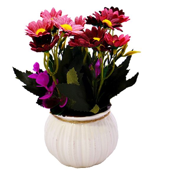 گلدان به همراه گل مصنوعی ایرسا مدل ceramic-5