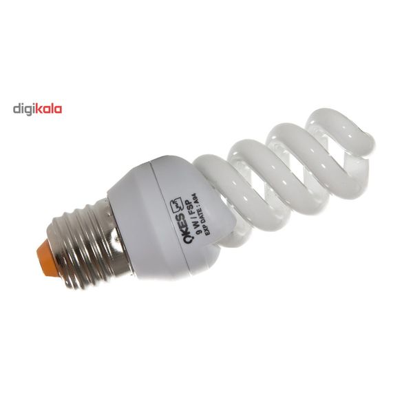 لامپ کم مصرف 9 وات اوکس مدل CFL9X10 پایه E27 بسته 10 عددی