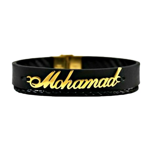 دستبند طلا 18 عیار زنانه آمانژ مدل DN103 محمد