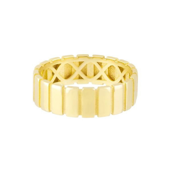 انگشتر طلا 18 عیار زنانه طلا و جواهر درریس مدل آنیل راه راه پهن