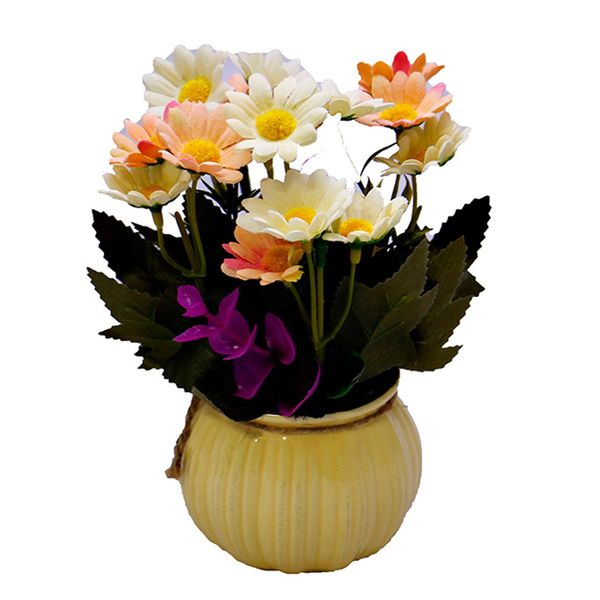 گلدان به همراه گل مصنوعی ایرسا مدل ceramic-1
