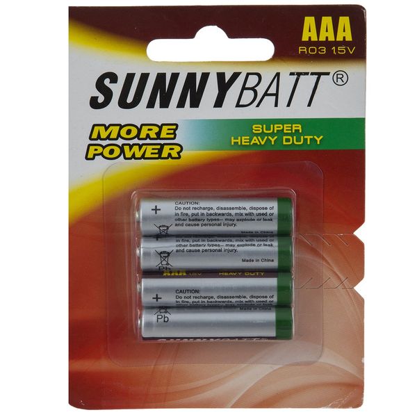 باتری نیم قلمی سانی بت مدل Super Heavy Duty بسته 4 عددی