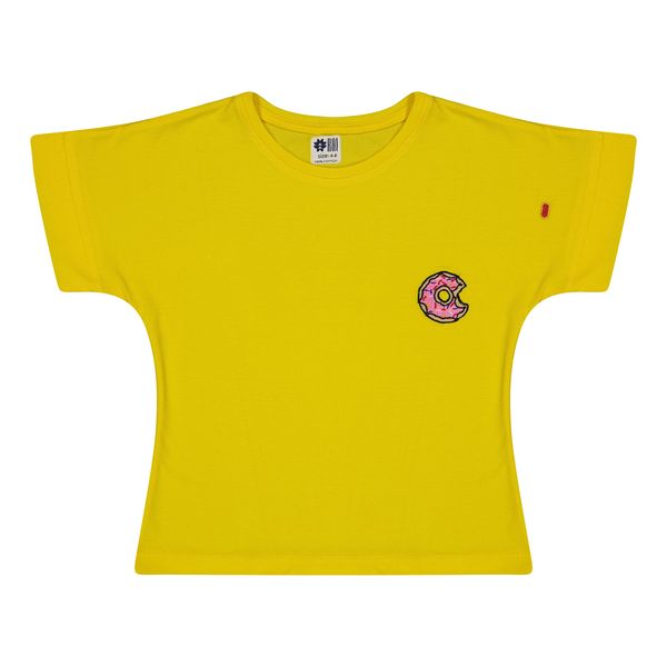 تی شرت آستین کوتاه دخترانه مادر مدل دونات-16 رنگ زرد