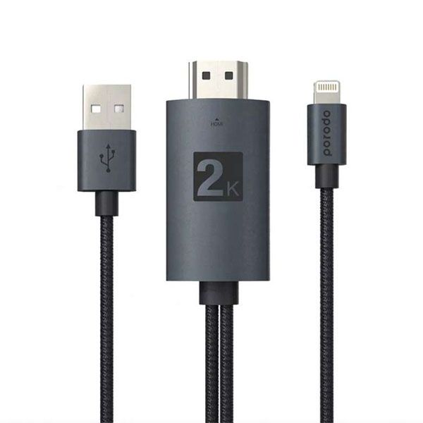 کابل تبدیل HDMI به USB / لایتنینگ پرودو مدل ABHDL2 طول 2 متر