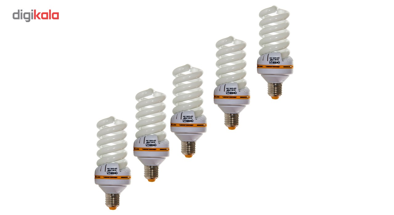 لامپ کم مصرف 35 وات اوکس مدل CFL35X5 پایه E27 بسته 5 عددی