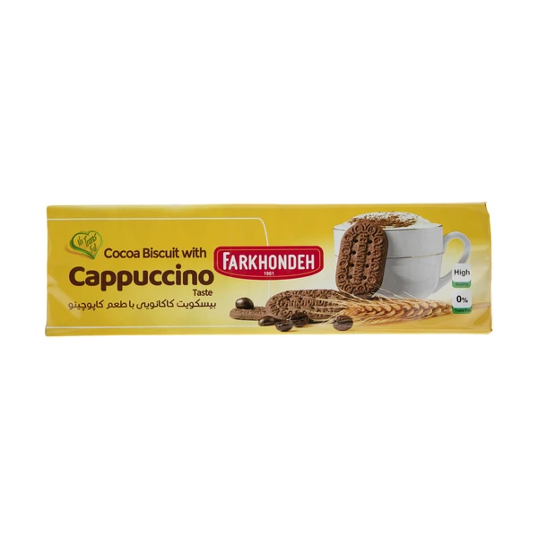 بیسکویت کاکائویی فرخنده با طعم کاپوچینو - 130 گرم
