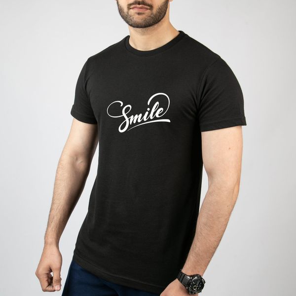 تی شرت آستین کوتاه مردانه مدل نوشته Smile کد T042