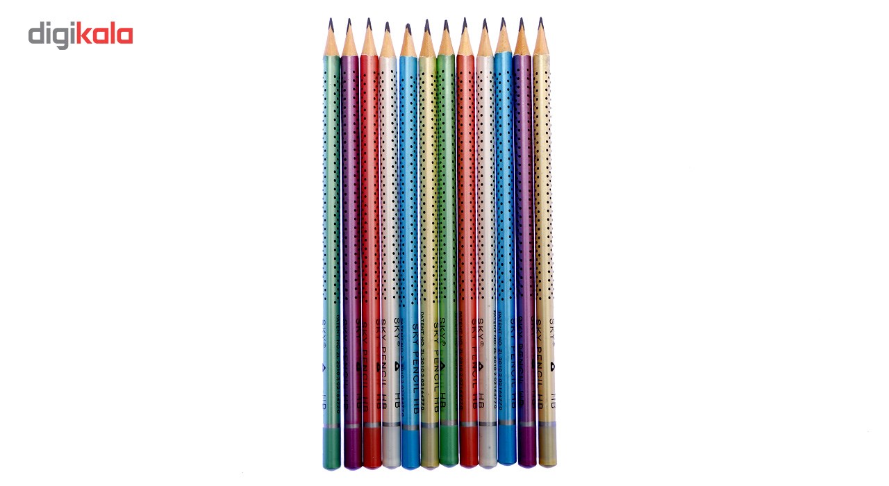مداد مشکی اسکای SKY HB مدل نقطه بسته 12 عددی