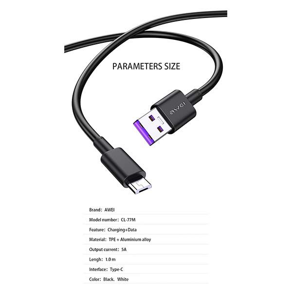  کابل تبدیل Micro USB به USB اوی مدل CL-77M طول 1 متر