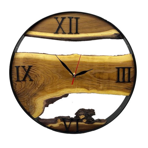 ساعت دیواری چوبی مدل گرد روستیک
