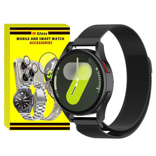 بند ام‌گلس مدل Milanese MG مناسب برای ساعت هوشمند سامسونگ Galaxy Watch 4/5/6/7/FE سایز 40/43/44/46/47 میلی متری
