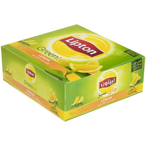 چای سبز کیسه‌ ای لیپتون مدل Lemon بسته 100 عددی