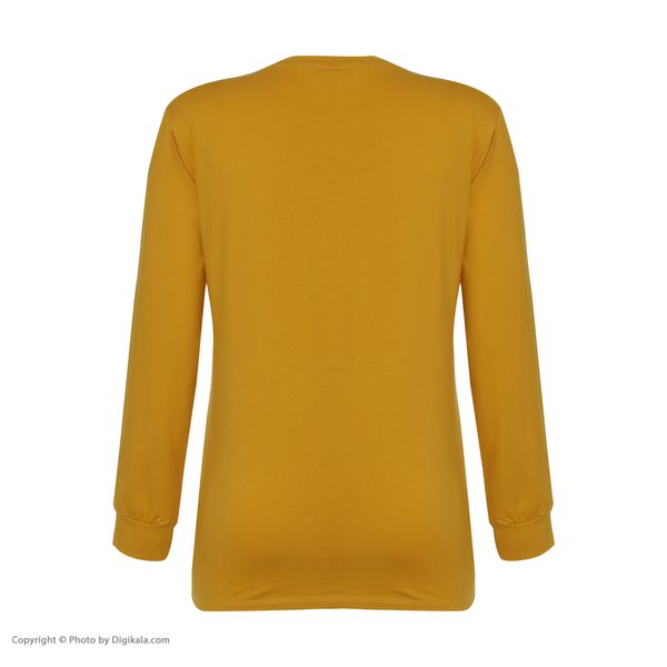 تی شرت آستین بلند زنانه افراتین مدل گوزن کد 7536 رنگ خردلی
