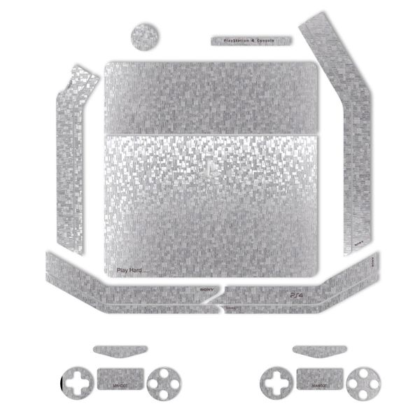 برچسب ماهوت مدلSilver Silicon Texture مناسب برای کنسول بازی PS4 Slim