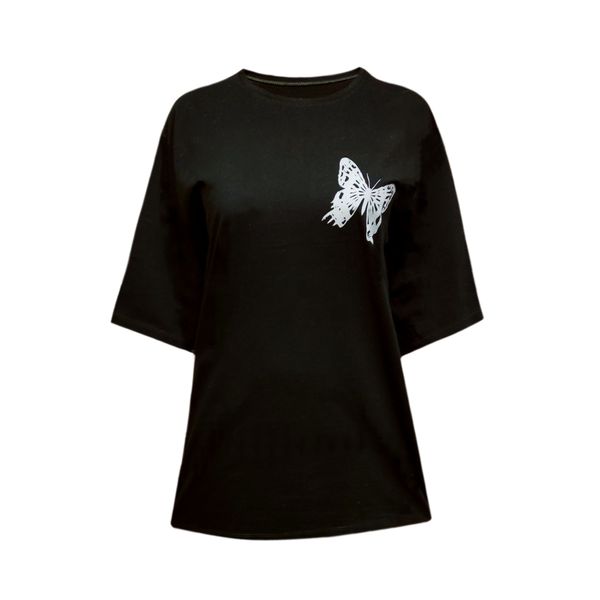 تی شرت لانگ زنانه مدل پروانه کد 04