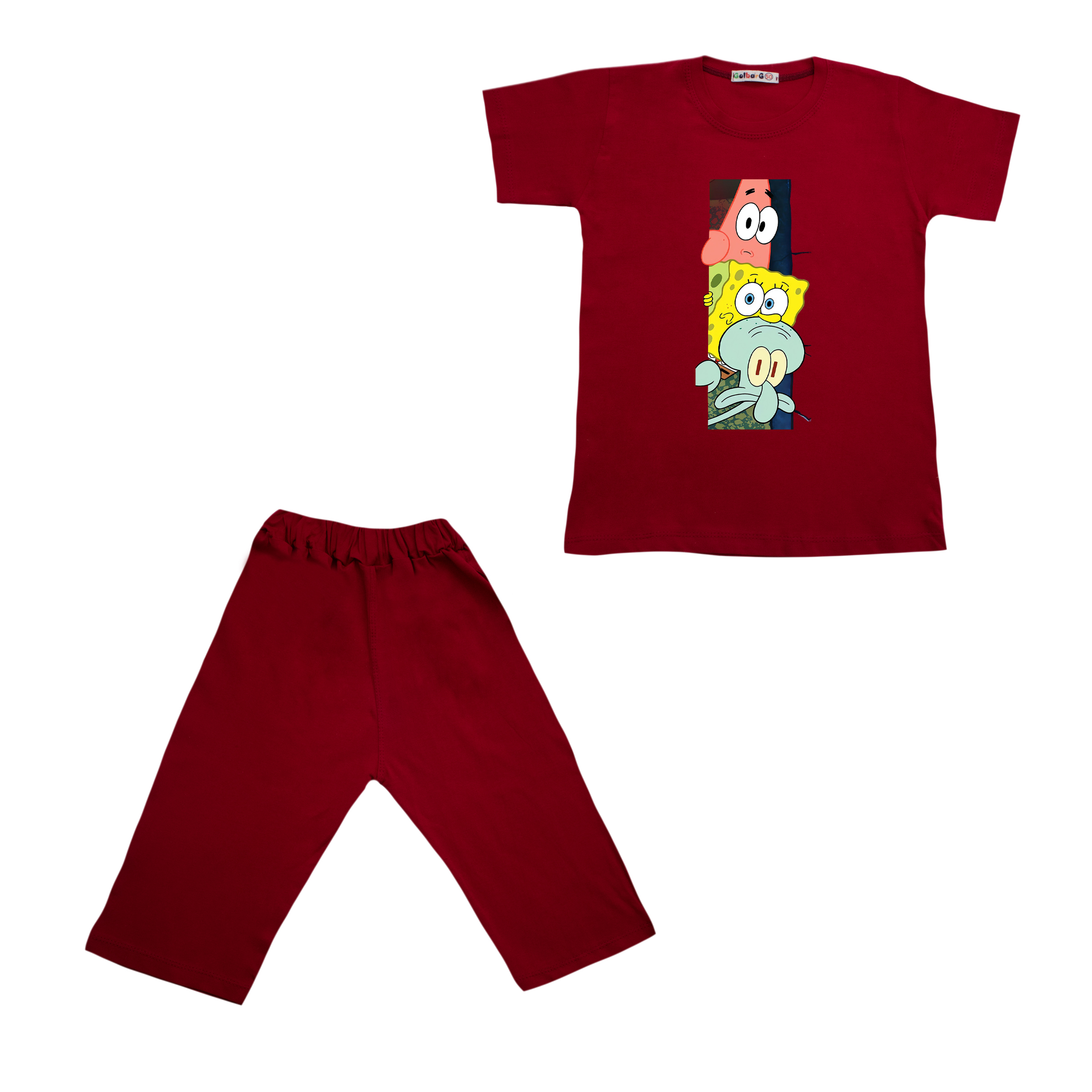 ست تی شرت و شلوارک بچگانه مدل باب اسفنجی