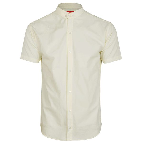 پیراهن آستین کوتاه مردانه مدل 347028029  نخی آستین کوتاه رنگ لیمویی