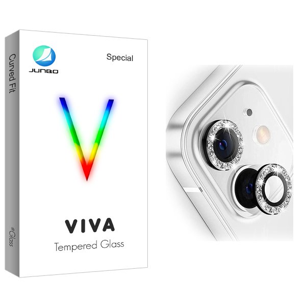 محافظ لنز دوربین جانبو مدل Viva رینگی نگین دار مناسب برای گوشی موبایل اپل iPhone 11 / 12 / 12 Mini
