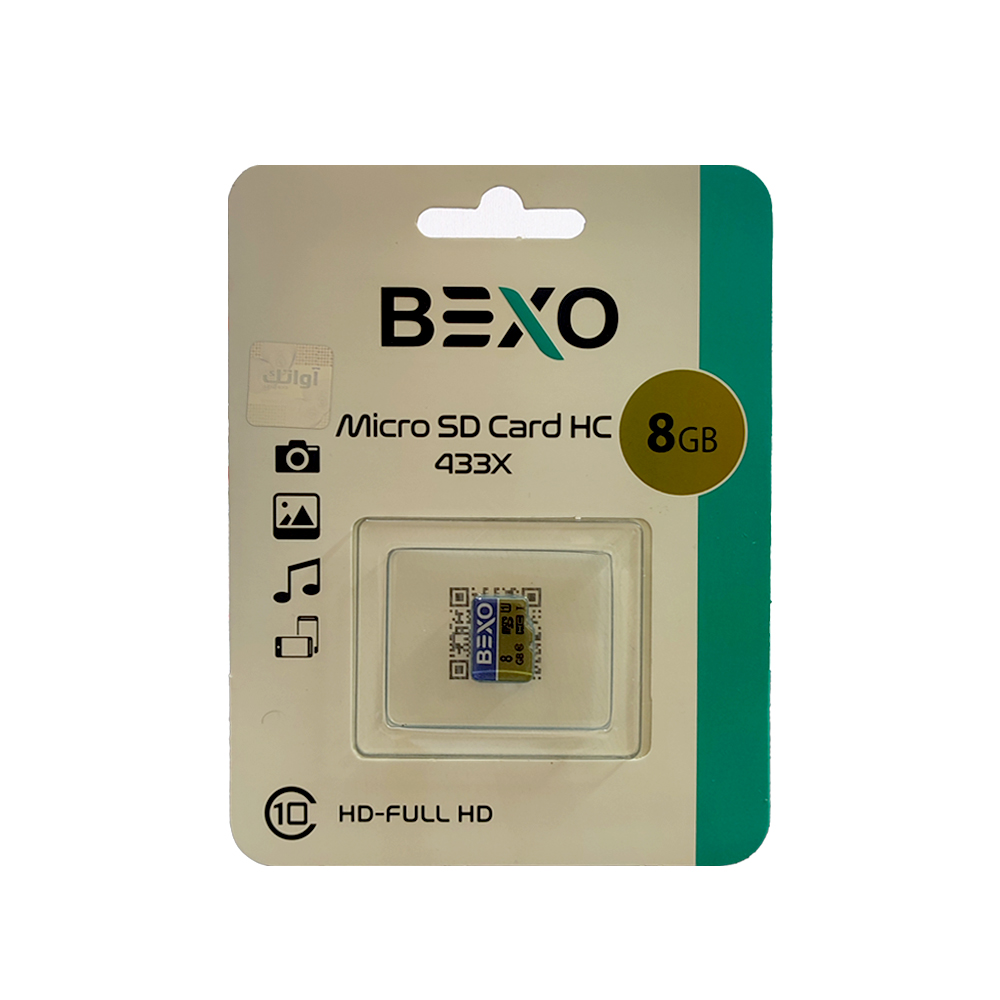 کارت حافظه microSDHC بکسو مدل 433X کلاس 10 استاندارد UHS-I U1 سرعت 65MBps ظرفیت 8 گیگابایت