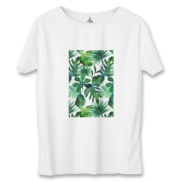 تی شرت آستین کوتاه زنانه به رسم مدل برگ هاوایی کد 5410