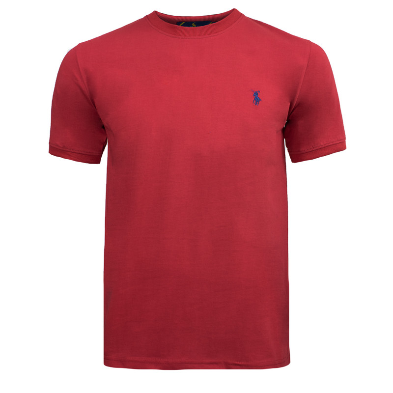 تی شرت آستین کوتاه مردانه مدل یقه گرد رنگ زرشکی