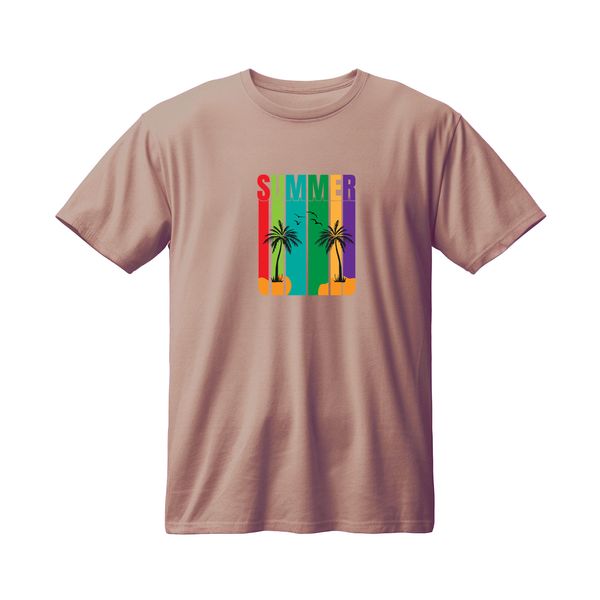 تی شرت آستین کوتاه مردانه مدل تابستانی طرح Summer کد CR01 رنگ کرم