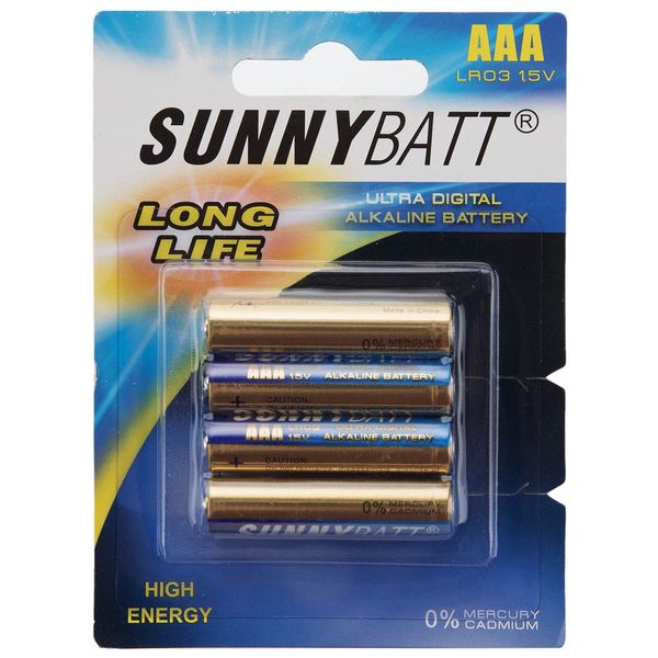 باتری نیم قلمی سانی بت مدل Alkaline Long Life بسته 4 عددی