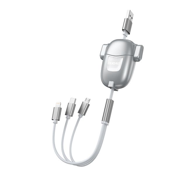 کابل تبدیل USB به لایتنینگ / USB-C / MicroUSB دودوا مدل سه کاره U50 3IN1 طول 1 متر