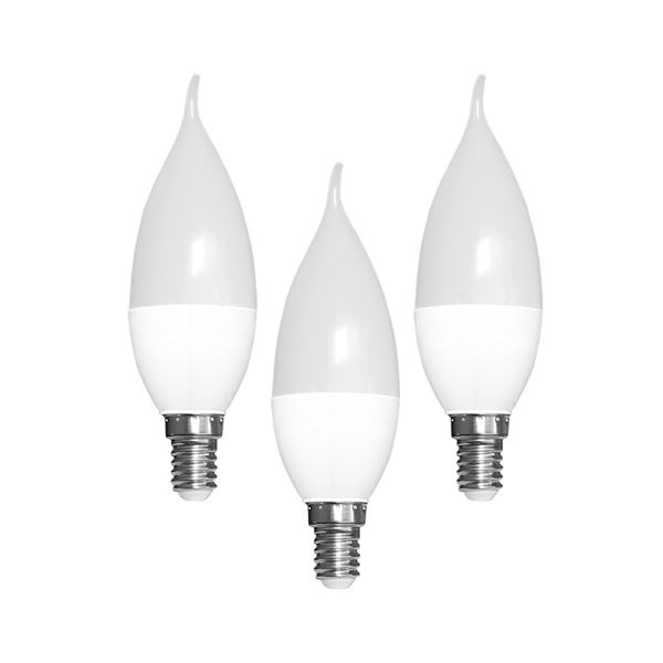 لامپ اس ام دی 7 وات ای دی سی مدل شمعی اشکی  پایه E14 بسته 3 عددی