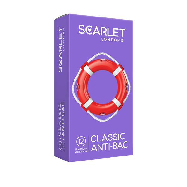 کاندوم اسکارلت مدل CLASSIC ANTI-BAC بسته 12 عددی به همراه کاندوم اسکارلت مدل DOTTED EXTRA
