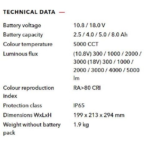 نورافکن شارژی فلکس مدل CL 5000 10.8/18.0