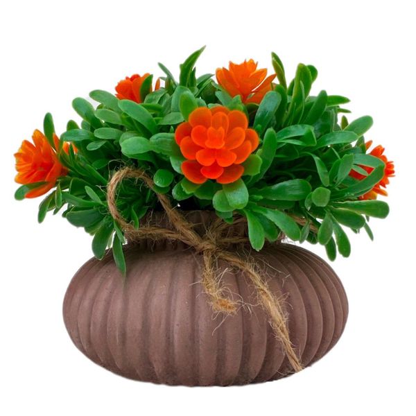 گلدان به همراه گل مصنوعی طرح میخک هندی شکوفه دار مدل مراکشی کد S36