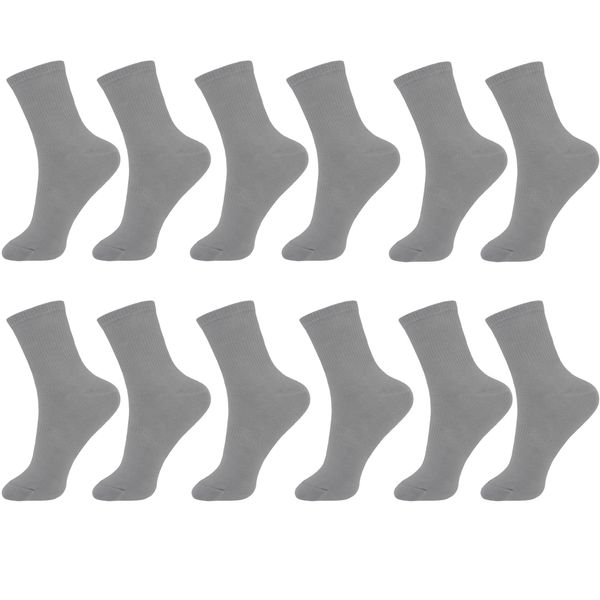  جوراب ورزشی مردانه ادیب مدل کش انگلیسی کد MNSPT-MG رنگ نقره ای بسته 12 عددی