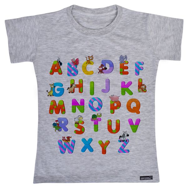 تی شرت آستین کوتاه پسرانه 27 مدل Animals English Alphabet کد MH801