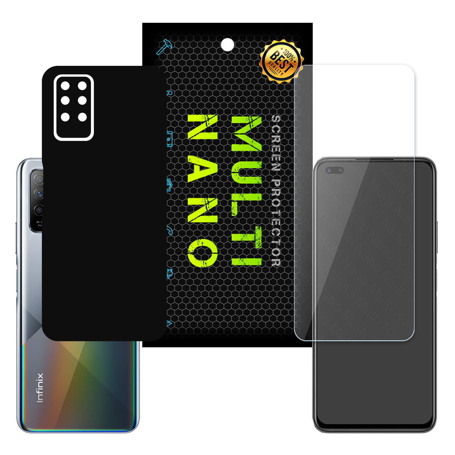 برچسب پوششی مولتی نانو مدل X-F1M-S مناسب برای گوشی موبایل اینفینیکس Note 8 به همراه محافظ صفحه نمایش