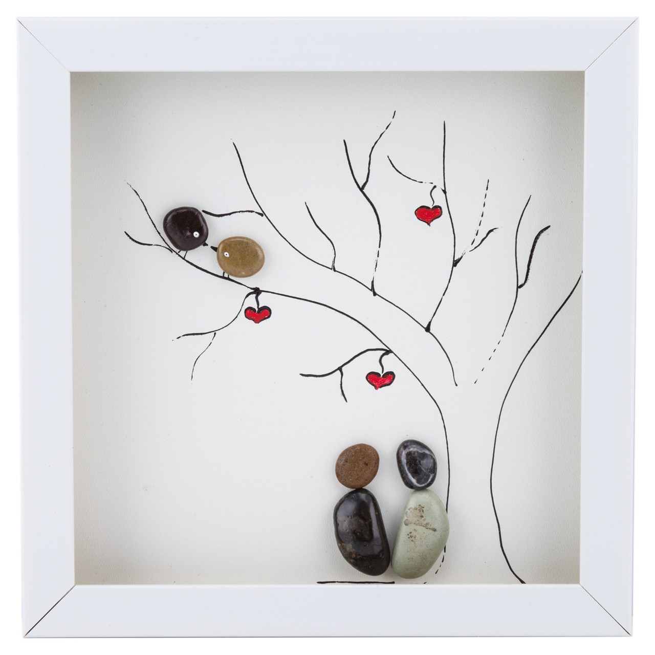 تابلو کلاژ سنگ گالری سی پرشیا طرح درخت عشق کد 201116