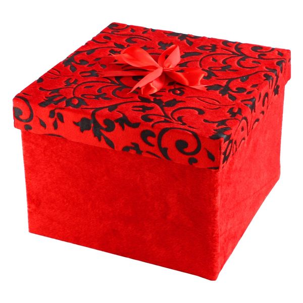 جعبه کادویی طرح flower red کد 030060007 مجموعه دو عددی