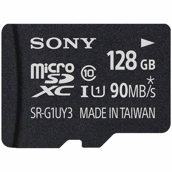 کارت حافظه microSDXC سونی مدل SR-G1UY3A کلاس 10 استاندارد UHS-I U1 سرعت 90MBps ظرفیت 128 گیگابایت همراه با آداپتور SD