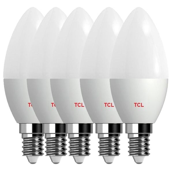 لامپ ال ای دی 5 وات TCL مدل کندل پایه E14 بسته 5 عددی