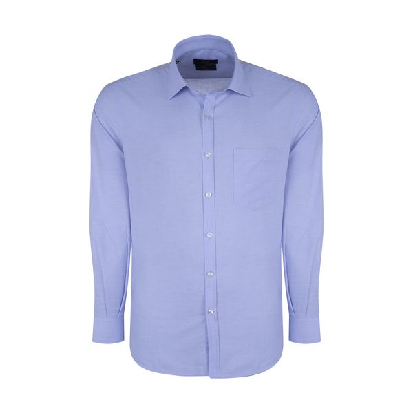 پیراهن آستین بلند مردانه ایکات مدل PST1152321 رنگ آبی
