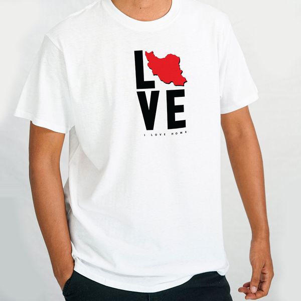 تی شرت اورسایز آستین کوتاه مردانه زگماک مدل Love iran 2