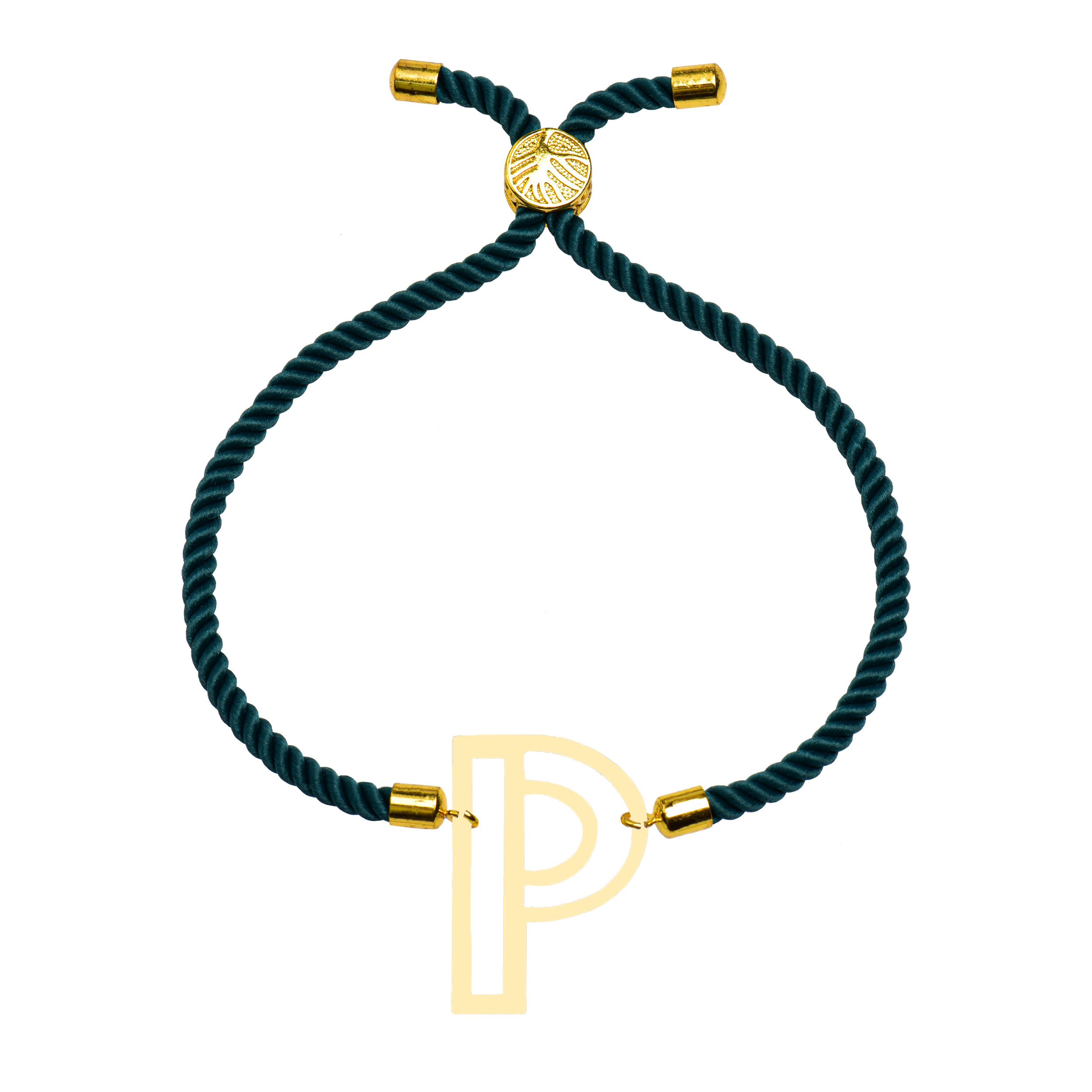 دستبند طلا 18 عیار زنانه کرابو طرح P مدل Kr102155