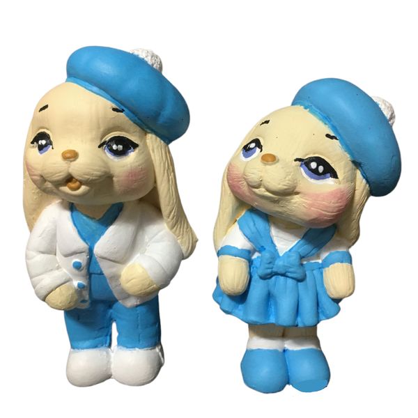مجسمه مدل خرگوش دختر و پسر مجموعه 2 عددى
